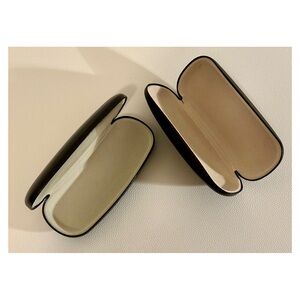 Set of 2 Black Hard Shell Eyeglass Cases Durable Protective Holders Sunglasses